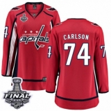 Women's Washington Capitals #74 John Carlson Fanatics Branded Red Home Breakaway 2018 Stanley Cup Final NHL Jersey