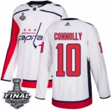 Men's Adidas Washington Capitals #10 Brett Connolly Authentic White Away 2018 Stanley Cup Final NHL Jersey