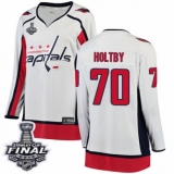 Women's Washington Capitals #70 Braden Holtby Fanatics Branded White Away Breakaway 2018 Stanley Cup Final NHL Jersey