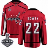 Youth Washington Capitals #22 Madison Bowey Fanatics Branded Red Home Breakaway 2018 Stanley Cup Final NHL Jersey