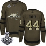 Youth Adidas Washington Capitals #44 Brooks Orpik Authentic Green Salute to Service 2018 Stanley Cup Final NHL Jersey