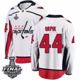 Men's Washington Capitals #44 Brooks Orpik Fanatics Branded White Away Breakaway 2018 Stanley Cup Final NHL Jersey