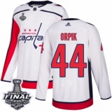 Youth Adidas Washington Capitals #44 Brooks Orpik Authentic White Away 2018 Stanley Cup Final NHL Jersey