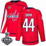 Youth Adidas Washington Capitals #44 Brooks Orpik Authentic Red Home 2018 Stanley Cup Final NHL Jersey
