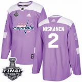 Youth Adidas Washington Capitals #2 Matt Niskanen Authentic Purple Fights Cancer Practice 2018 Stanley Cup Final NHL Jersey
