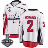 Youth Washington Capitals #2 Matt Niskanen Fanatics Branded White Away Breakaway 2018 Stanley Cup Final NHL Jersey