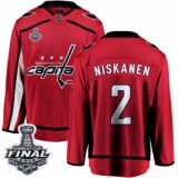 Youth Washington Capitals #2 Matt Niskanen Fanatics Branded Red Home Breakaway 2018 Stanley Cup Final NHL Jersey