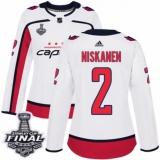 Women's Adidas Washington Capitals #2 Matt Niskanen Authentic White Away 2018 Stanley Cup Final NHL Jersey