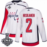 Men's Adidas Washington Capitals #2 Matt Niskanen Authentic White Away 2018 Stanley Cup Final NHL Jersey