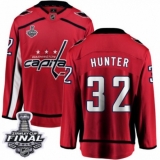 Men's Washington Capitals #32 Dale Hunter Fanatics Branded Red Home Breakaway 2018 Stanley Cup Final NHL Jersey