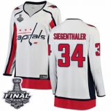 Women's Washington Capitals #34 Jonas Siegenthaler Fanatics Branded White Away Breakaway 2018 Stanley Cup Final NHL Jersey