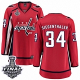 Women's Washington Capitals #34 Jonas Siegenthaler Fanatics Branded Red Home Breakaway 2018 Stanley Cup Final NHL Jersey