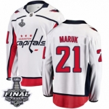 Men's Washington Capitals #21 Dennis Maruk Fanatics Branded White Away Breakaway 2018 Stanley Cup Final NHL Jersey