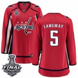 Women's Washington Capitals #5 Rod Langway Fanatics Branded Red Home Breakaway 2018 Stanley Cup Final NHL Jersey
