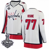 Women's Washington Capitals #77 T.J. Oshie Fanatics Branded White Away Breakaway 2018 Stanley Cup Final NHL Jersey