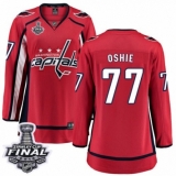 Women's Washington Capitals #77 T.J. Oshie Fanatics Branded Red Home Breakaway 2018 Stanley Cup Final NHL Jersey