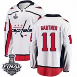 Youth Washington Capitals #11 Mike Gartner Fanatics Branded White Away Breakaway 2018 Stanley Cup Final NHL Jersey