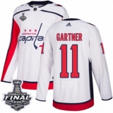 Youth Adidas Washington Capitals #11 Mike Gartner Authentic White Away 2018 Stanley Cup Final NHL Jersey