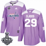 Youth Adidas Washington Capitals #29 Christian Djoos Authentic Purple Fights Cancer Practice 2018 Stanley Cup Final NHL Jersey