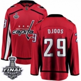 Youth Washington Capitals #29 Christian Djoos Fanatics Branded Red Home Breakaway 2018 Stanley Cup Final NHL Jersey