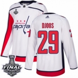 Youth Adidas Washington Capitals #29 Christian Djoos Authentic White Away 2018 Stanley Cup Final NHL Jersey