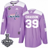 Men's Adidas Washington Capitals #39 Alex Chiasson Authentic Purple Fights Cancer Practice 2018 Stanley Cup Final NHL Jersey
