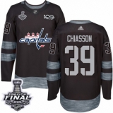 Men's Adidas Washington Capitals #39 Alex Chiasson Authentic Black 1917-2017 100th Anniversary 2018 Stanley Cup Final NHL Jersey