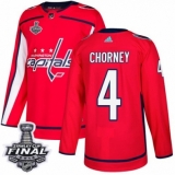 Youth Adidas Washington Capitals #4 Taylor Chorney Authentic Red Home 2018 Stanley Cup Final NHL Jersey