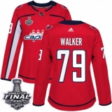 Women's Adidas Washington Capitals #79 Nathan Walker Authentic Red Home 2018 Stanley Cup Final NHL Jersey