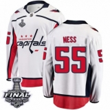 Youth Washington Capitals #55 Aaron Ness Fanatics Branded White Away Breakaway 2018 Stanley Cup Final NHL Jersey