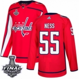 Youth Adidas Washington Capitals #55 Aaron Ness Authentic Red Home 2018 Stanley Cup Final NHL Jersey