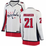 Women's Washington Capitals #21 Lucas Johansen Fanatics Branded White Away Breakaway NHL Jersey