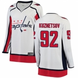 Women's Washington Capitals #92 Evgeny Kuznetsov Fanatics Branded White Away Breakaway NHL Jersey