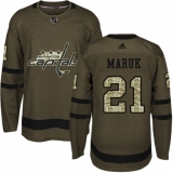 Youth Adidas Washington Capitals #21 Dennis Maruk Premier Green Salute to Service NHL Jersey