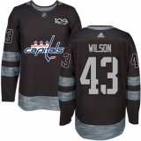 Men's Adidas Washington Capitals #43 Tom Wilson Premier Black 1917-2017 100th Anniversary NHL Jersey