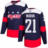 Men's Adidas Washington Capitals #21 Dennis Maruk Authentic Navy Blue 2018 Stadium Series NHL Jersey