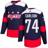 Men's Adidas Washington Capitals #74 John Carlson Authentic Navy Blue 2018 Stadium Series NHL Jersey