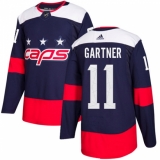 Men's Adidas Washington Capitals #11 Mike Gartner Authentic Navy Blue 2018 Stadium Series NHL Jersey