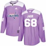 Men's Adidas Washington Capitals #68 Jaromir Jagr Authentic Purple Fights Cancer Practice NHL Jersey
