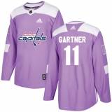 Men's Adidas Washington Capitals #11 Mike Gartner Authentic Purple Fights Cancer Practice NHL Jersey
