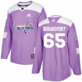 Youth Adidas Washington Capitals #65 Andre Burakovsky Authentic Purple Fights Cancer Practice NHL Jersey