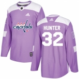 Youth Adidas Washington Capitals #32 Dale Hunter Authentic Purple Fights Cancer Practice NHL Jersey