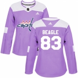 Women's Adidas Washington Capitals #83 Jay Beagle Authentic Purple Fights Cancer Practice NHL Jersey