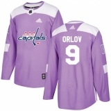 Men's Adidas Washington Capitals #9 Dmitry Orlov Authentic Purple Fights Cancer Practice NHL Jersey