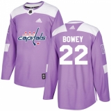 Men's Adidas Washington Capitals #22 Madison Bowey Authentic Purple Fights Cancer Practice NHL Jersey
