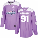 Men's Adidas Washington Capitals #91 Tyler Graovac Authentic Purple Fights Cancer Practice NHL Jersey