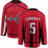 Youth Washington Capitals #5 Rod Langway Fanatics Branded Red Home Breakaway NHL Jersey