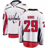 Men's Washington Capitals #29 Christian Djoos Fanatics Branded White Away Breakaway NHL Jersey