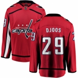 Youth Washington Capitals #29 Christian Djoos Fanatics Branded Red Home Breakaway NHL Jersey