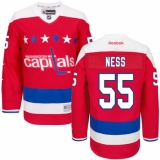 Women's Reebok Washington Capitals #55 Aaron Ness Authentic Red Third NHL Jersey